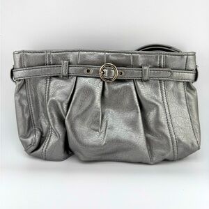Neiman Marcus Silver Clutch. Zipper Closure. Excellent Condition